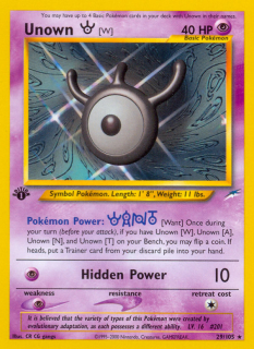 Unown W 29/105 (1st Edition)