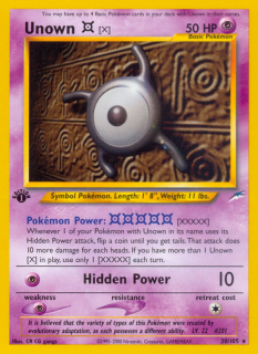 Unown X 30/105 (1st Edition)