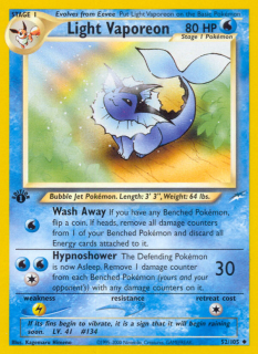 Light Vaporeon 52/105 (1st Edition)