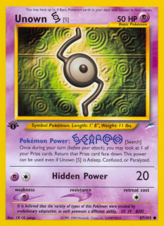 Unown S 87/105 (1st Edition)