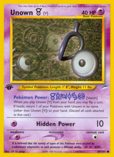 Unown V 89/105 (1st Edition)