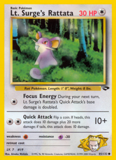 Lt. Surge's Rattata 85/132