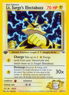 Lt. Surge's Electabuzz 6/132 (1st Edition)