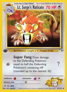 Lt. Surge's Raticate 51/132 (1st Edition)