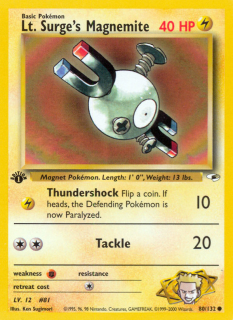 Lt. Surge's Magnemite 80/132 (1st Edition)