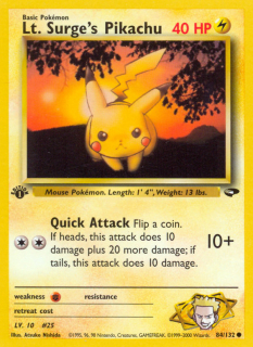 Lt. Surge's Pikachu 84/132 (1st Edition)